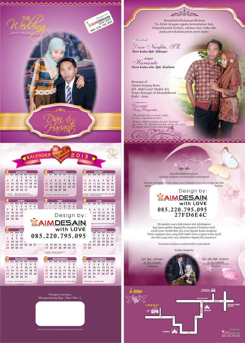 Contoh Undangan Pernikahan Unik  Pigura  Elegan  Undangan Kalender 2015 2016 \u2013 2017  Contoh 